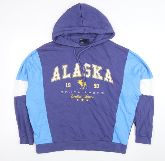 Mens UK Size L ASOS Design Blue Pullover Hoodie