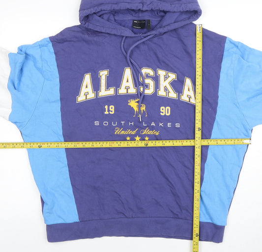 Mens UK Size L ASOS Design Blue Pullover Hoodie