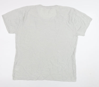 Emreco Women's Grey Linen Blend Short Sleeve Basic T-Shirt Size 18