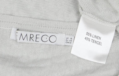 Emreco Women's Grey Linen Blend Short Sleeve Basic T-Shirt Size 18