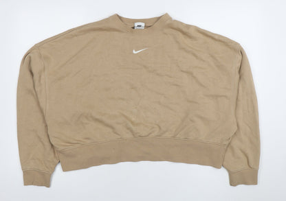 Womens UK Size S Nike Beige Pullover Sweatshirt