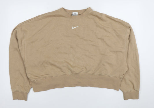 Womens UK Size S Nike Beige Pullover Sweatshirt