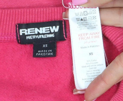 Womens UK Size XS PRETTYLITTLETHING Pink Pullover Sweatshirt