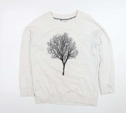 Womens UK Size 8 NEXT White Pullover Sweatshirt