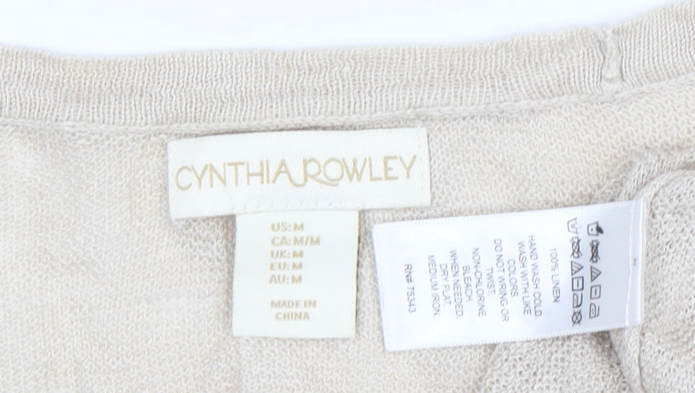 Womens UK Size M Cynthia Rowley Beige Basic Blouse