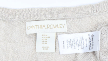 Womens UK Size M Cynthia Rowley Beige Basic Blouse