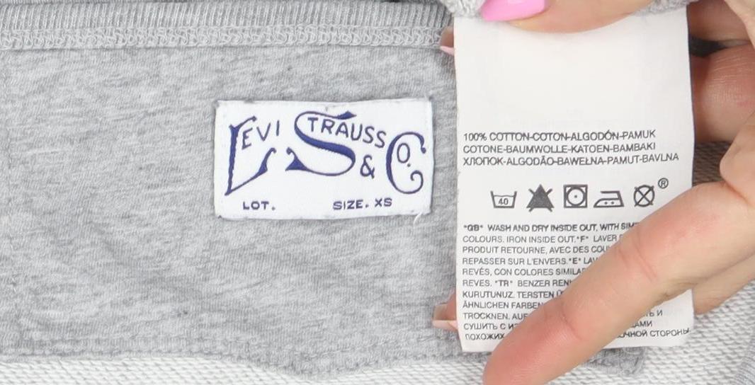 Womens UK Size XS Levi's Grey Pullover Sweatshirt