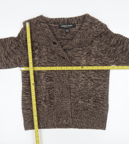 Stephanie Rogers Women’s Brown Cable-Knit Acrylic Pullover Jumper S