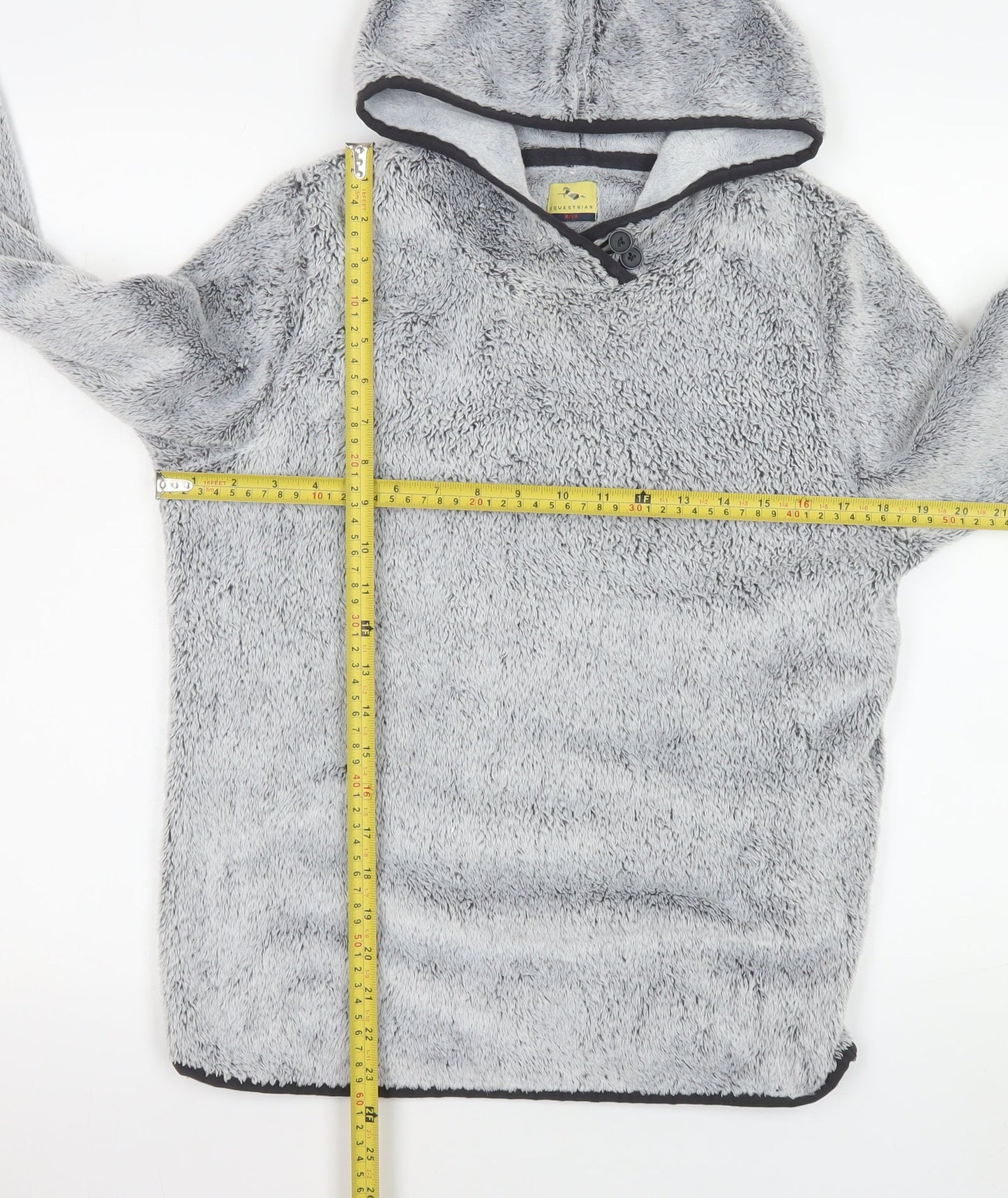 Womens UK Size 8/10 Equestrian Grey Pullover Hoodie