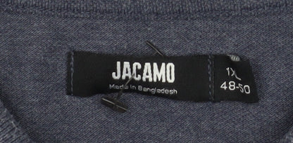 Jacamo Men's Blue 1X Regular Fit Short Sleeve Polo Shirt