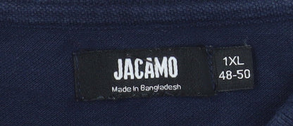 Jacamo Men's Blue 1XL Cotton Short Sleeve Polo Shirt