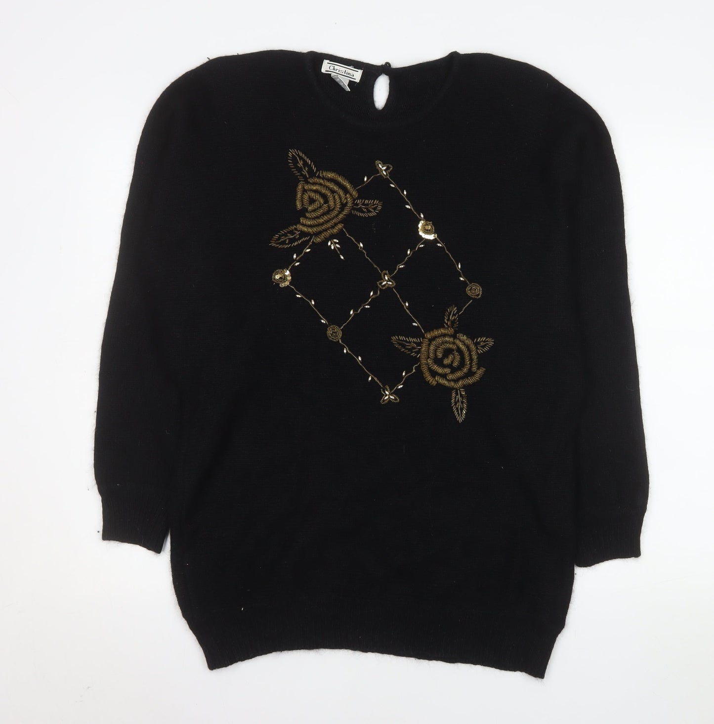 Womens UK Size L Christina Black Pullover Jumper