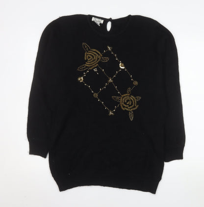 Womens UK Size L Christina Black Pullover Jumper