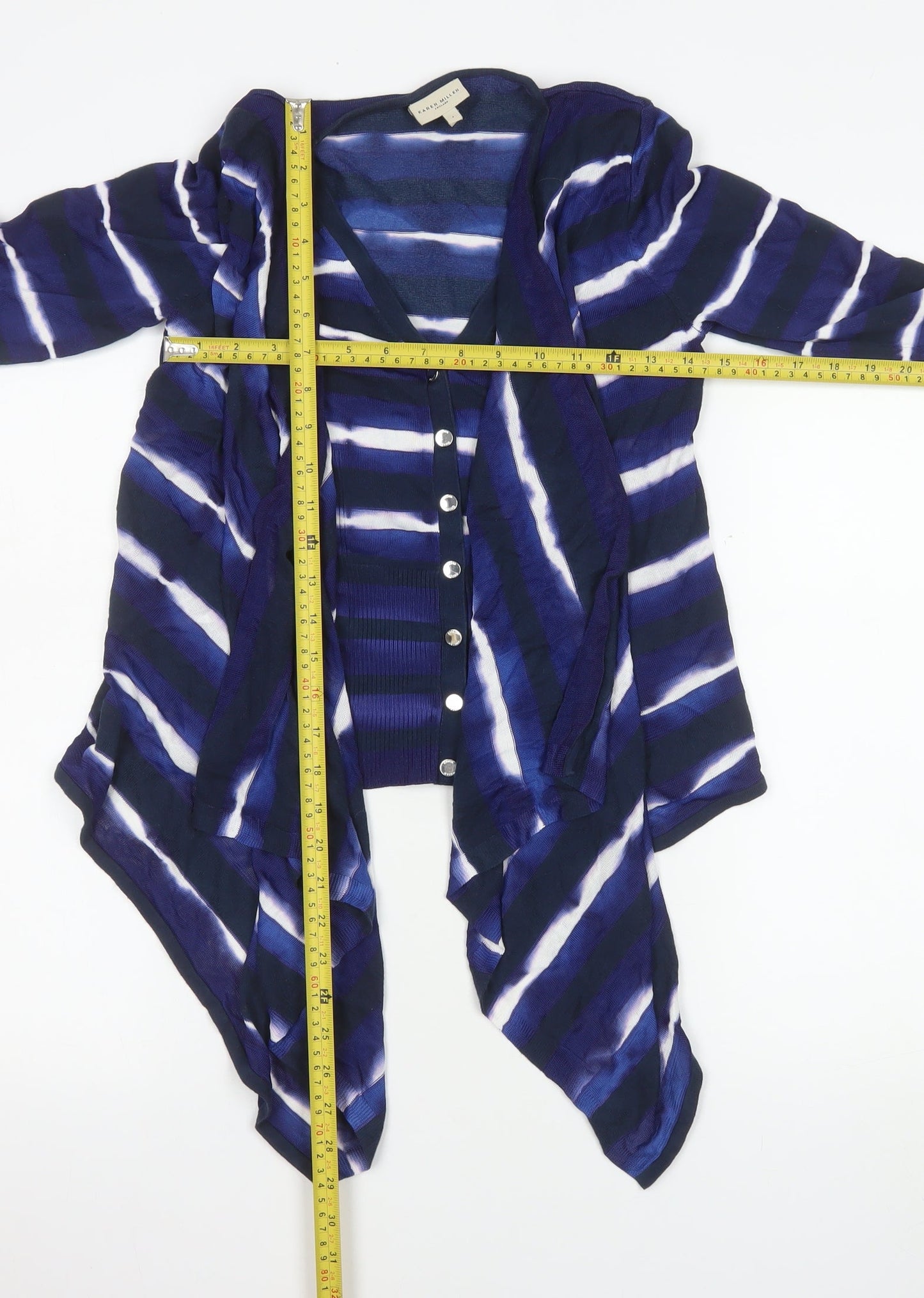 Womens UK Size 10 Karen Millen Blue Cardigan Jumper