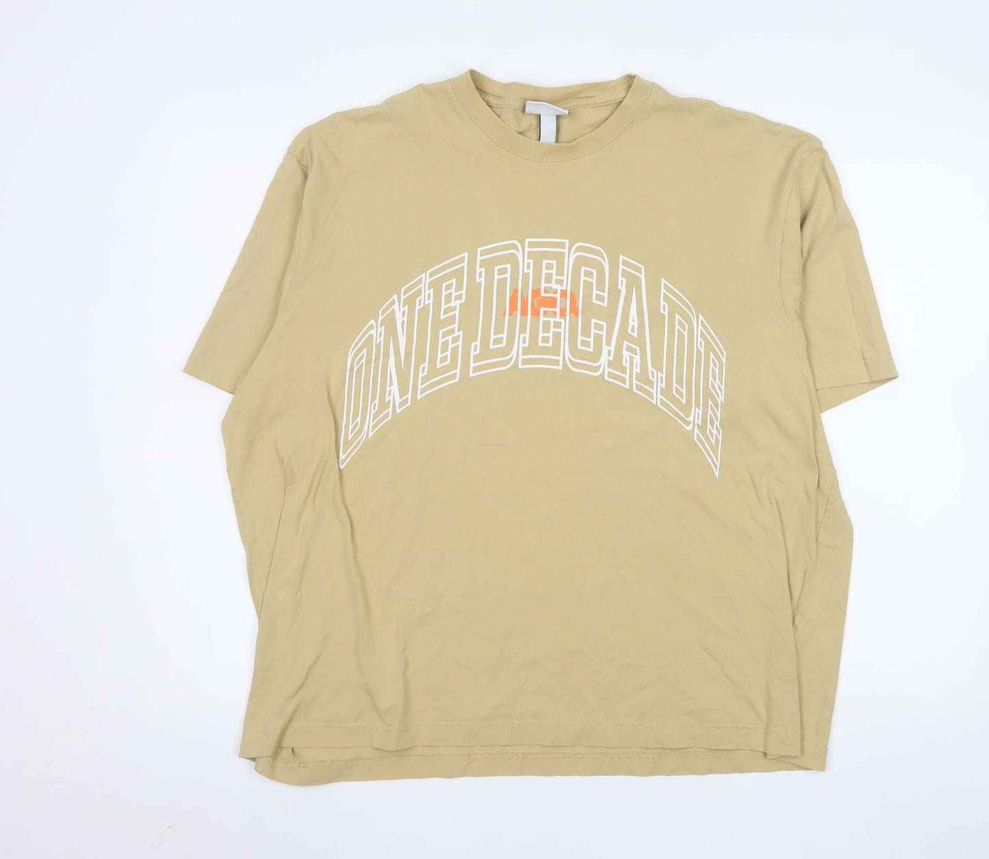 Mens UK Size XL H&M Beige  T-Shirt