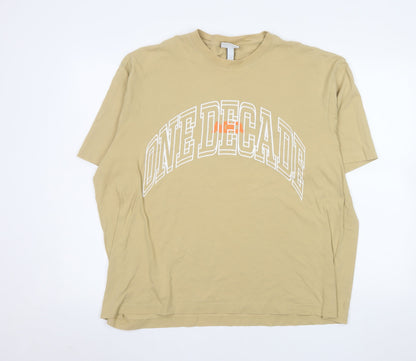 Mens UK Size XL H&M Beige  T-Shirt
