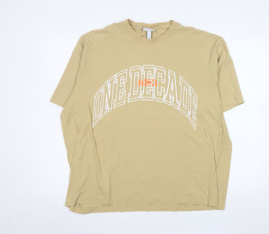 Mens UK Size XL H&M Beige  T-Shirt