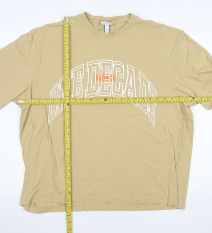 Mens UK Size XL H&M Beige  T-Shirt