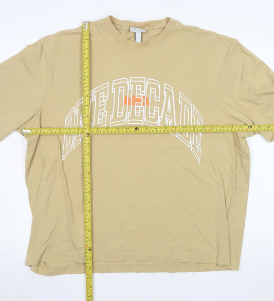 Mens UK Size XL H&M Beige  T-Shirt