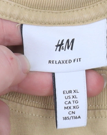 Mens UK Size XL H&M Beige  T-Shirt