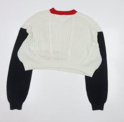 Womens UK Size XL Tommy Jeans White Pullover Jumper