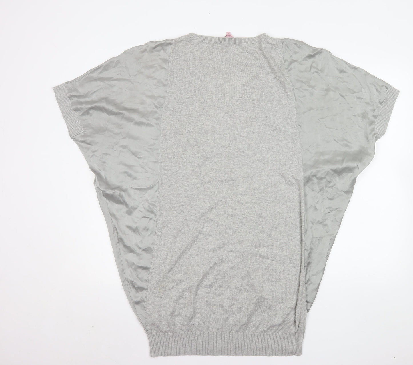 Phase Eight Women’s Grey V-Neck Tunic Blouse Size 12 Relaxed Fit
