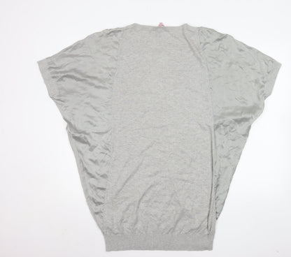 Phase Eight Women’s Grey V-Neck Tunic Blouse Size 12 Relaxed Fit