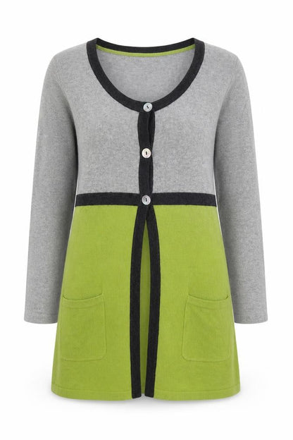 Laura Ashley Women’s Grey & Green Knit Cardigan UK 10