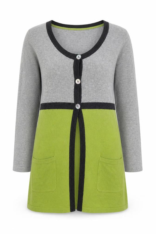 Laura Ashley Women’s Grey & Green Knit Cardigan UK 10