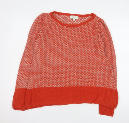 Next Women's Red Geometric Knit Jumper Size 16 Crew Neck