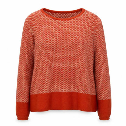 Next Women's Red Geometric Knit Jumper Size 16 Crew Neck