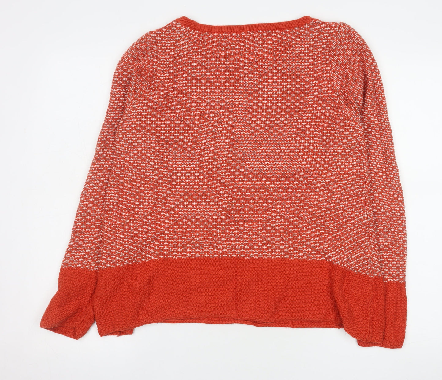 Next Women's Red Geometric Knit Jumper Size 16 Crew Neck