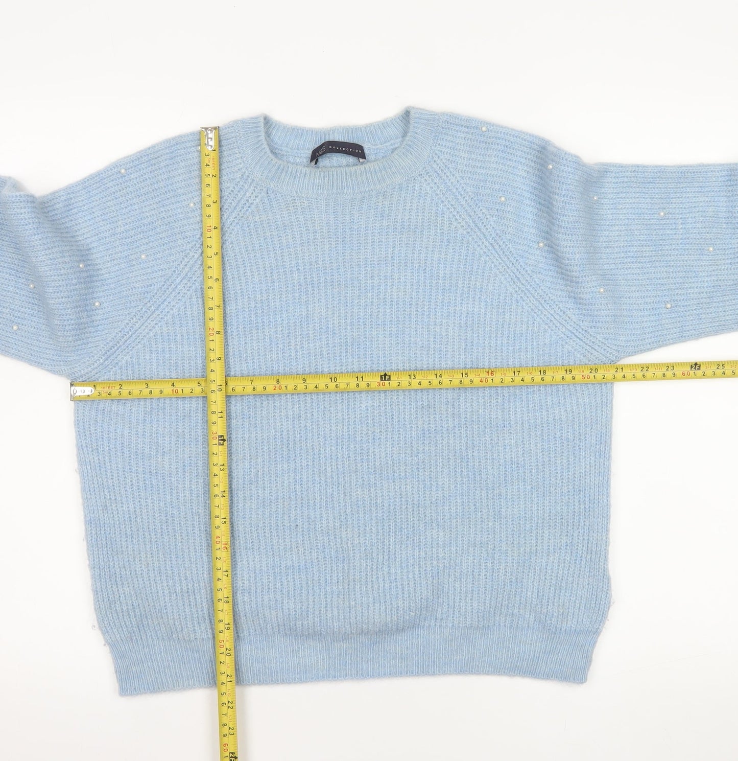 Womens UK Size M Marks and Spencer Blue Pullover Jumper