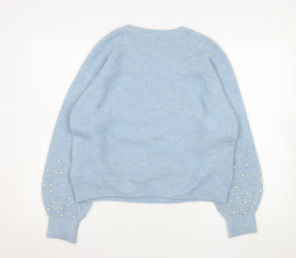 Womens UK Size M Marks and Spencer Blue Pullover Jumper