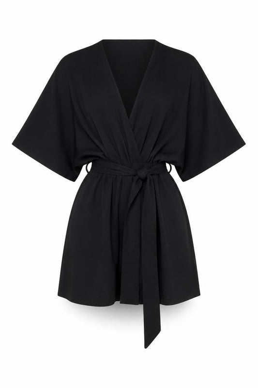 Womens UK Size S QED London One-Piece Black Playsuit