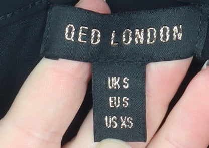 Womens UK Size S QED London One-Piece Black Playsuit