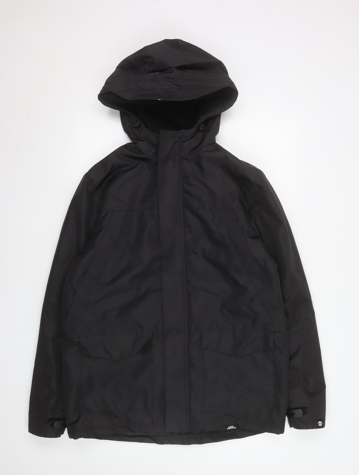 Mens UK Size S No Fear Black Parka Coat