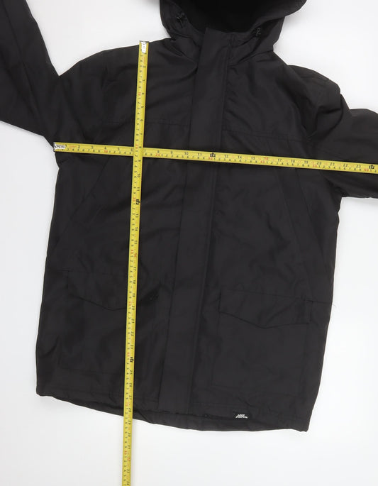 Mens UK Size S No Fear Black Parka Coat