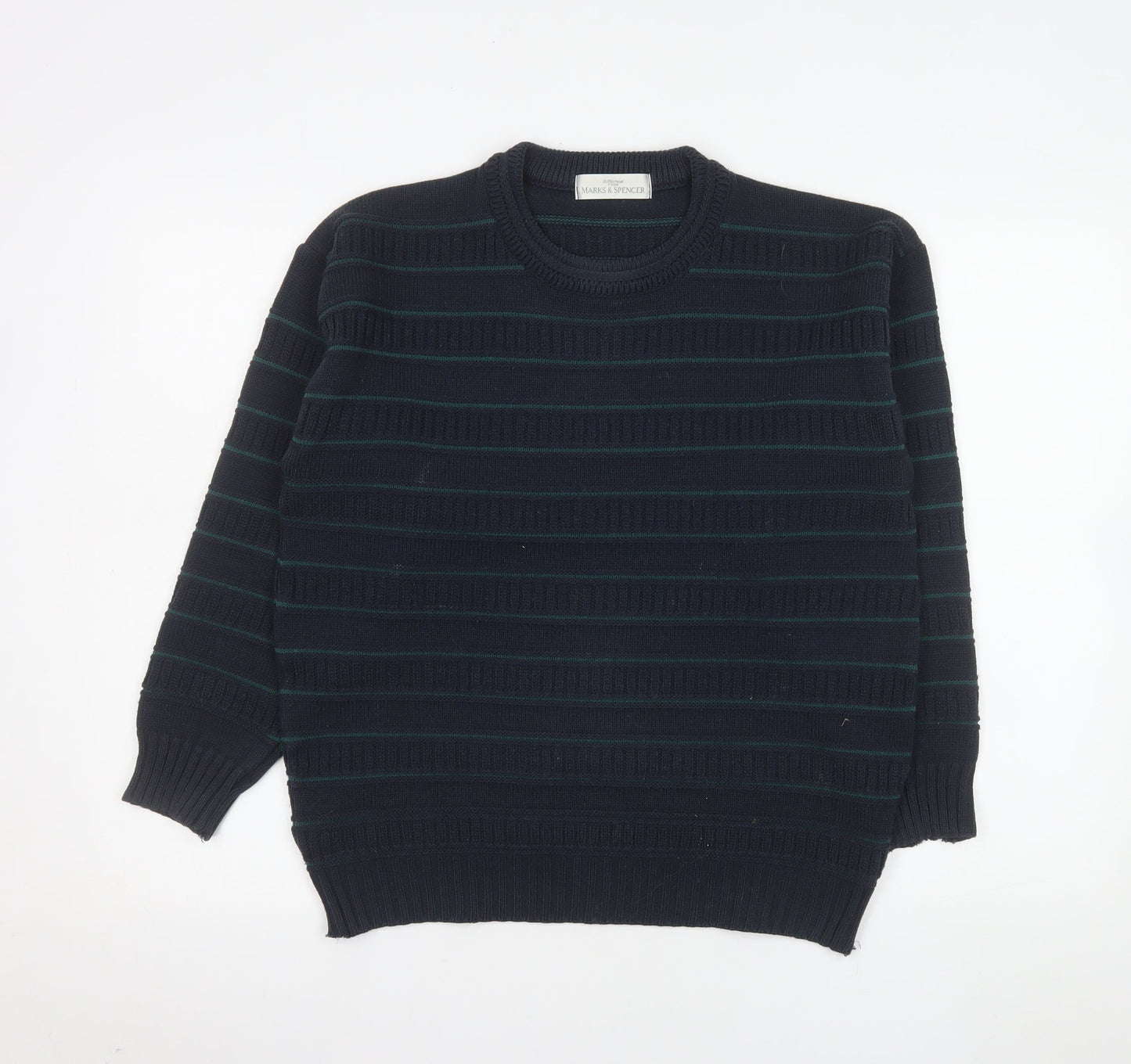 Mens UK Size S Marks and Spencer Blue Pullover Jumper