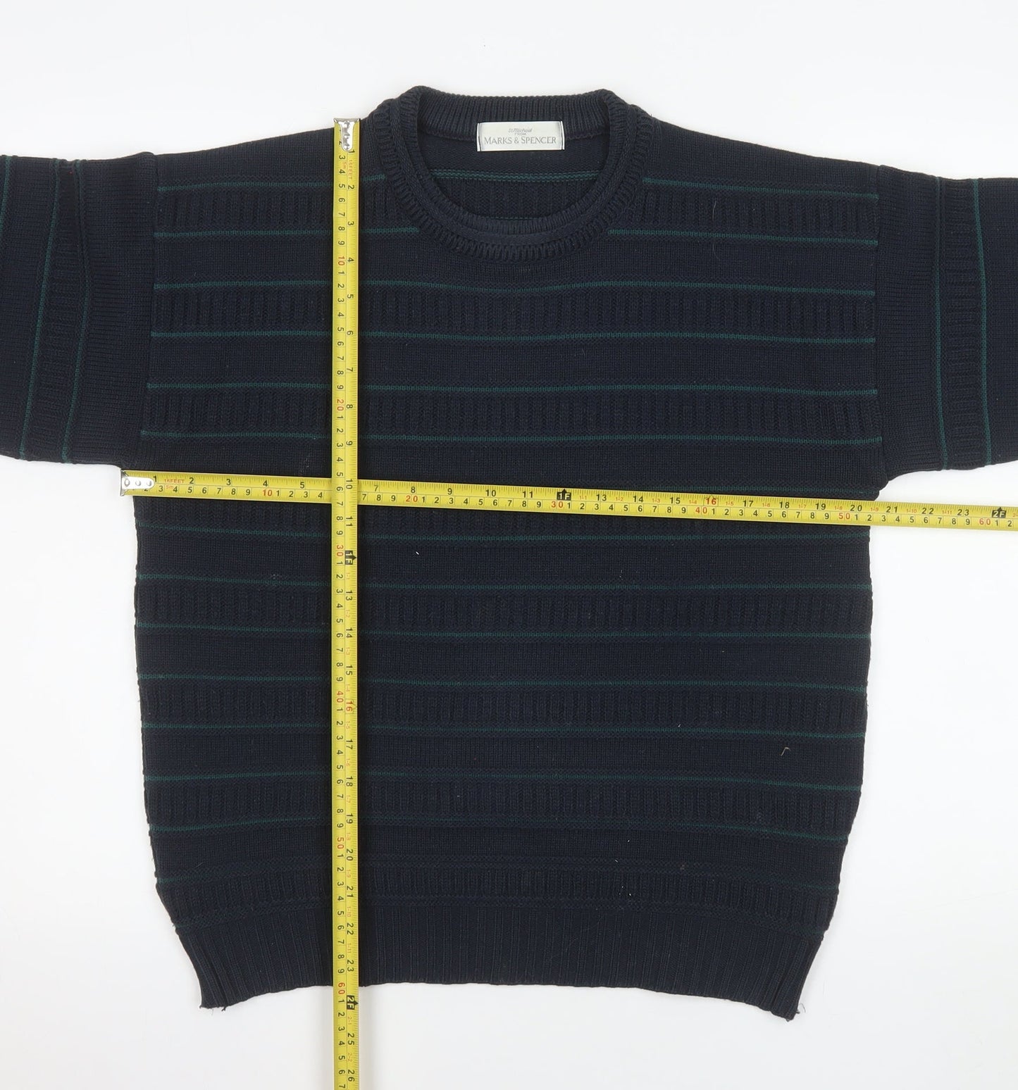 Mens UK Size S Marks and Spencer Blue Pullover Jumper