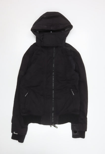 Mens UK Size M Superdry Black Bomber Jacket