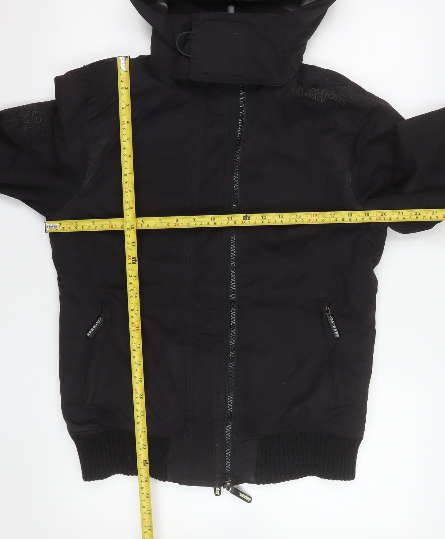 Mens UK Size M Superdry Black Bomber Jacket