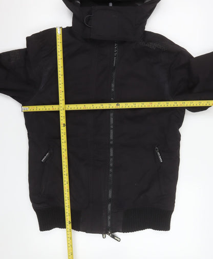 Mens UK Size M Superdry Black Bomber Jacket