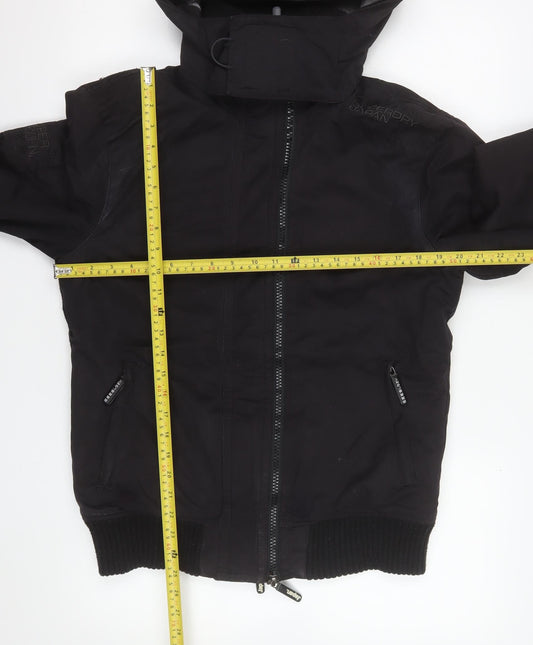 Mens UK Size M Superdry Black Bomber Jacket