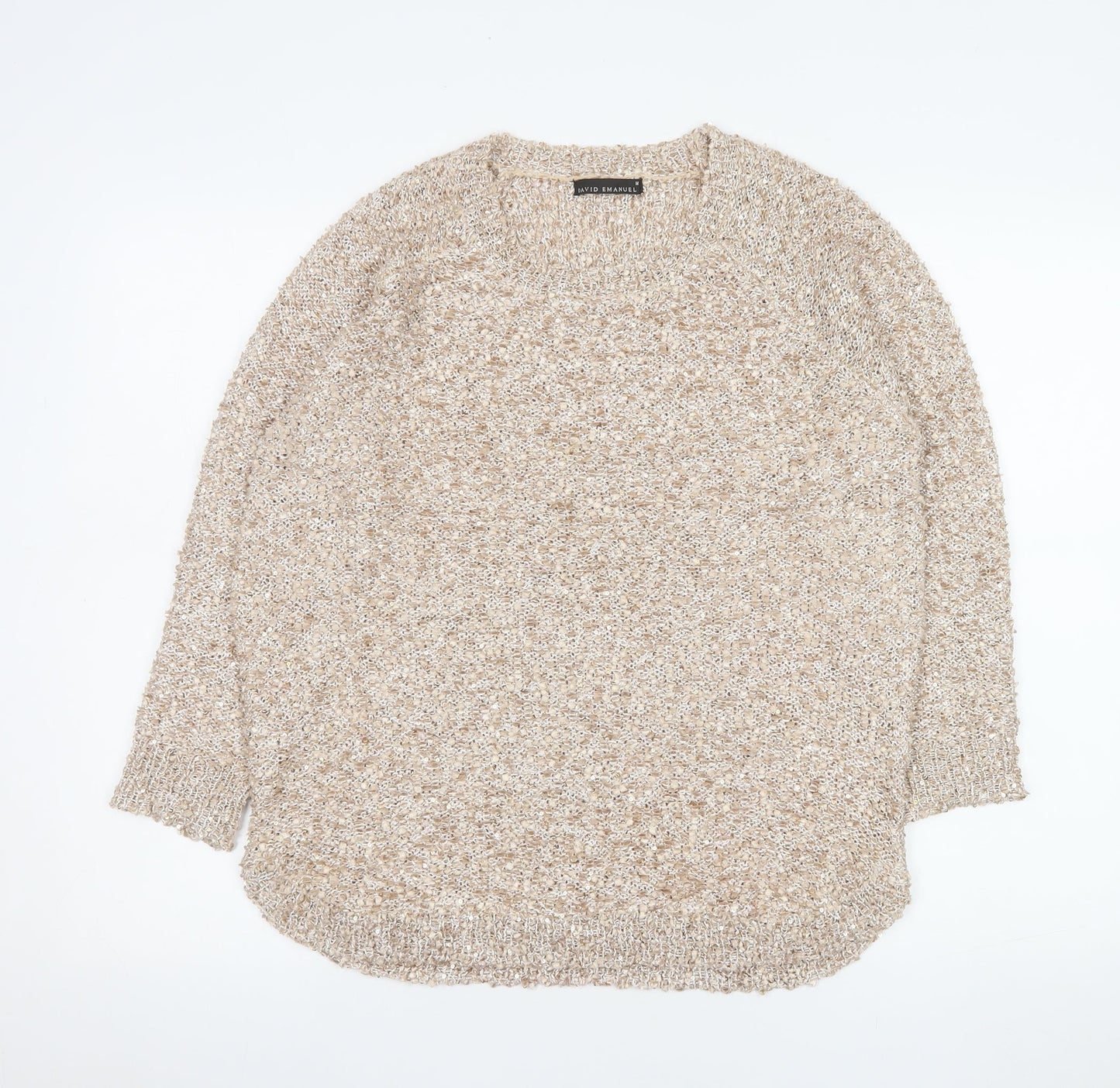 Womens UK Size M David Emanuel Beige Pullover Jumper
