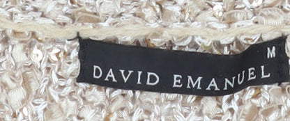 Womens UK Size M David Emanuel Beige Pullover Jumper