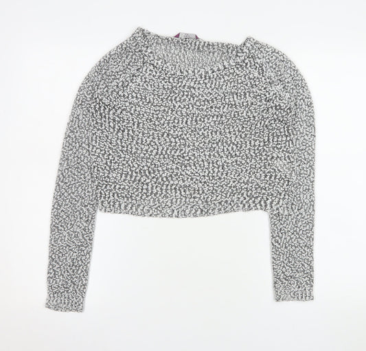Womens UK Size XS Rio Grey Cropped Blouse