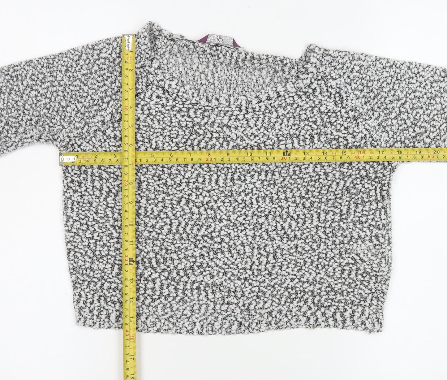 Womens UK Size XS Rio Grey Cropped Blouse