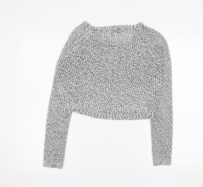 Womens UK Size XS Rio Grey Cropped Blouse