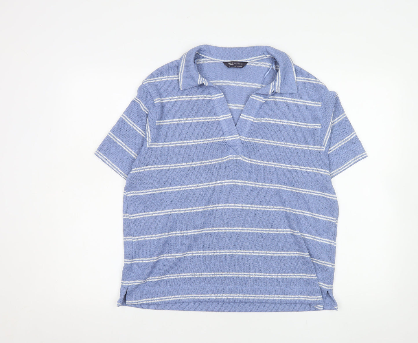 Womens UK Size 14 Marks and Spencer Blue Basic Polo